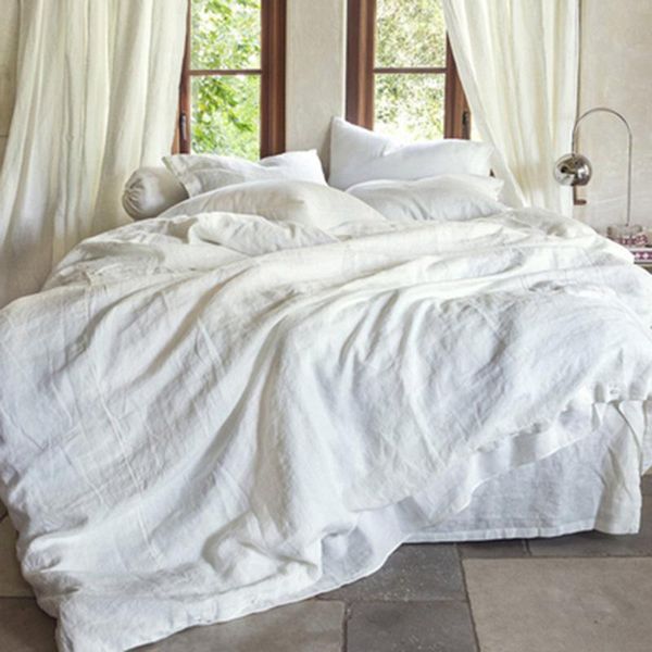 

bedding sets 100% linen quilt cover french solid color spring summer winter single double 200*230 set 4pcs