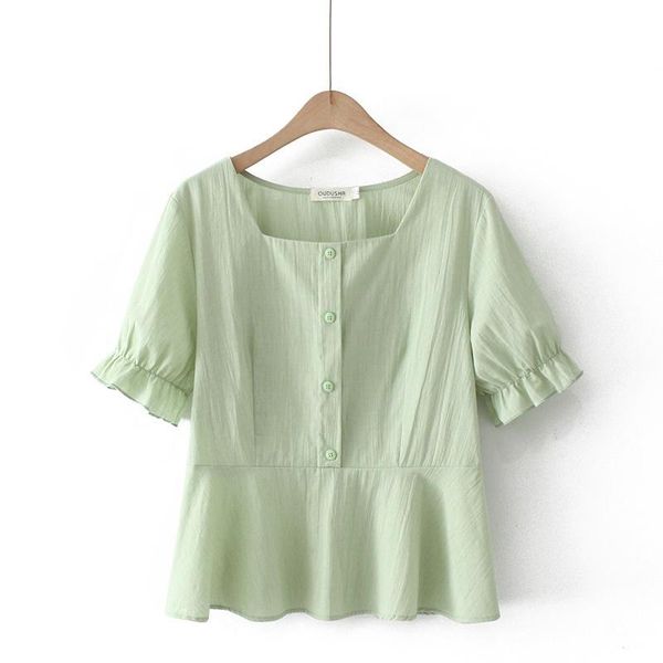 

plus size t-shirt xl-4xl white green summer blouse women full cotton simple elegant crop oversized ol blusas, Black