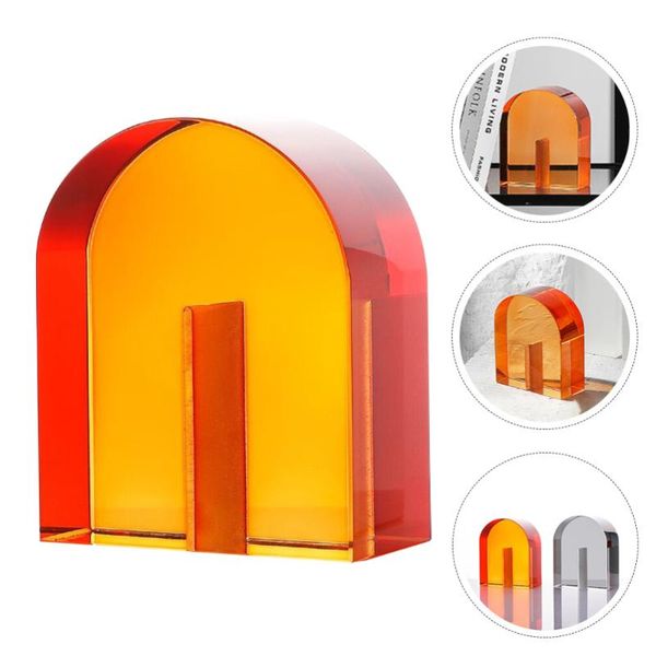 

decorative objects & figurines 1pc office bookend book end arched gift ornament (orange)