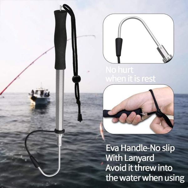 

fishing hooks, gaff sharp spear hook with eva handle & lanyard hooks