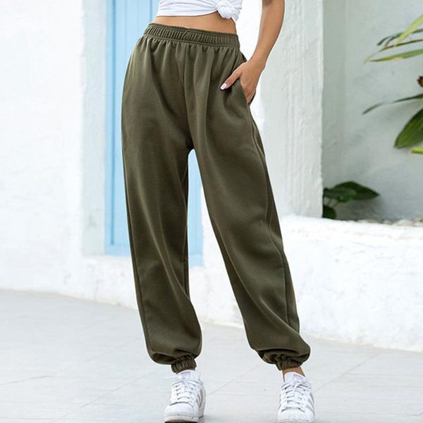 

women's pants & capris casual baggy women elastic waist jogger sweatpants patchwork high trouser female hip hop streetwear, Black;white