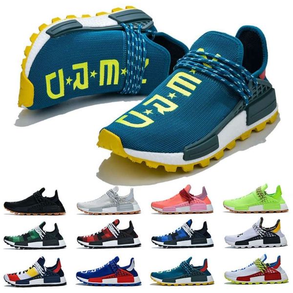 

nmd human race men women running shoes pharrell williams hu white black yellow red grey sky blue trainers sports sneakers mens si yuduojiaju