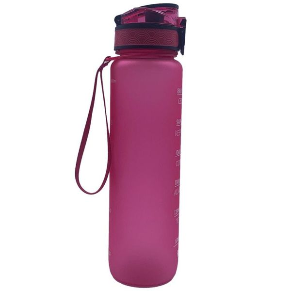 

water bottle with time stamp and leak-proof frosted portable reusable 1l