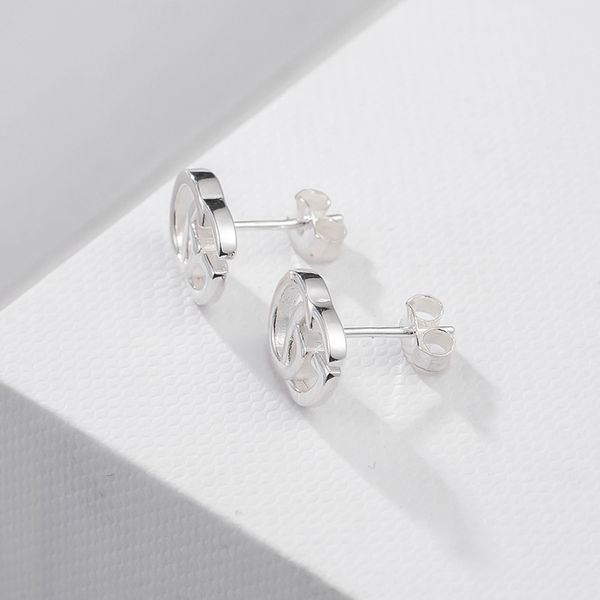 

ladies fashion jewelry s925 sterling silver double earrings anti allergy small fresh personality temperament korean simple earrings, Golden;silver