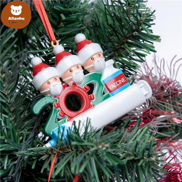 

dhl quarantine personalized christmas 2021 decoration diy hanging ornament cute snowman pendant social distancing party fast delivery abs re