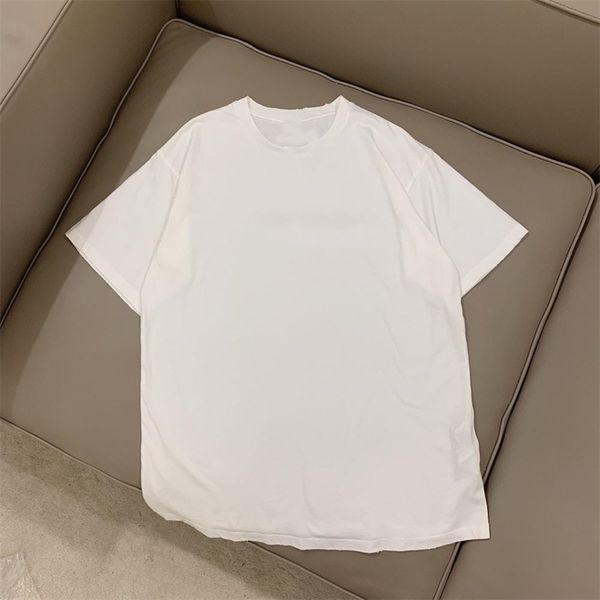

fashion solid color t-shirt basic t-shirt men and women the same soft cotton slim-fit cotton back embroidered t-shirt 210401, White