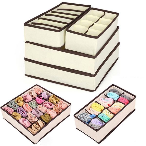

storage drawers 4 pcs set underwear bra organizer box beige drawer closet organizers boxes for scarfs socks