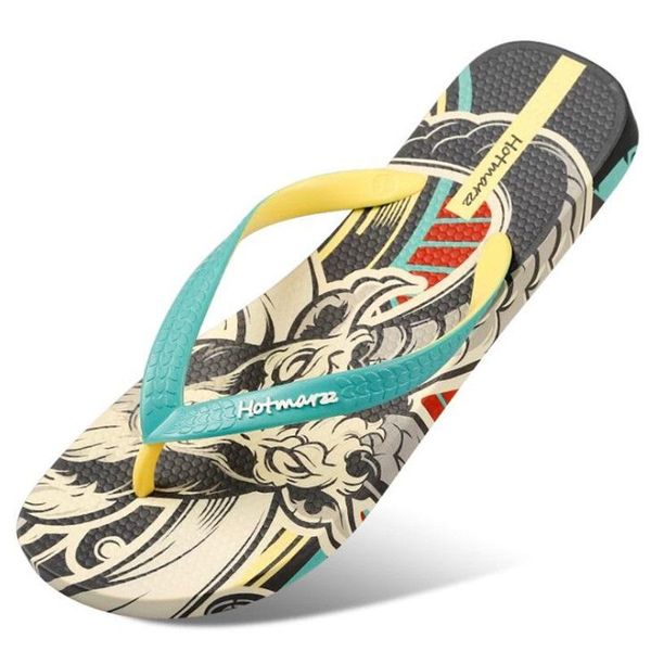 

slippers men goat totem sandals casual summer beach flip flops designer fashion comfortable pool travel slides, Black