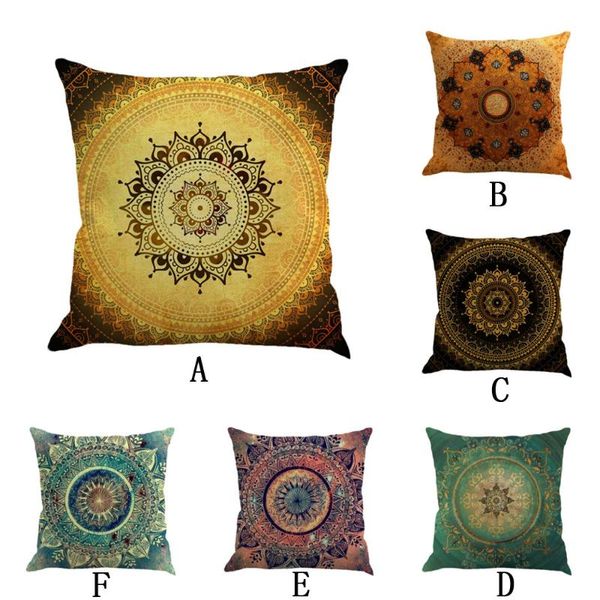 

pillow case retro geometry painting linen bohemia pillowcase cushion cover throw sofa perfect home decoration #p2