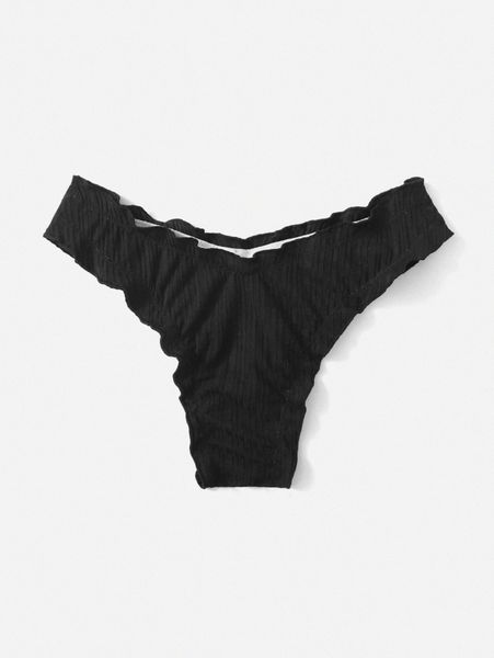 

lettuce trim bikini bottom o2x4#, White;black