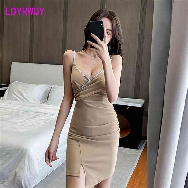 

nightclub fashion deep v low chest bag hip strap dress ess knee-length sheath office lady polyester 210416, Black;gray