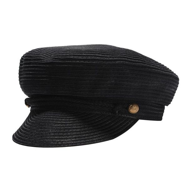 

stingy brim hats womens summer panama style hat flat cap lightweight punk (black), Blue;gray