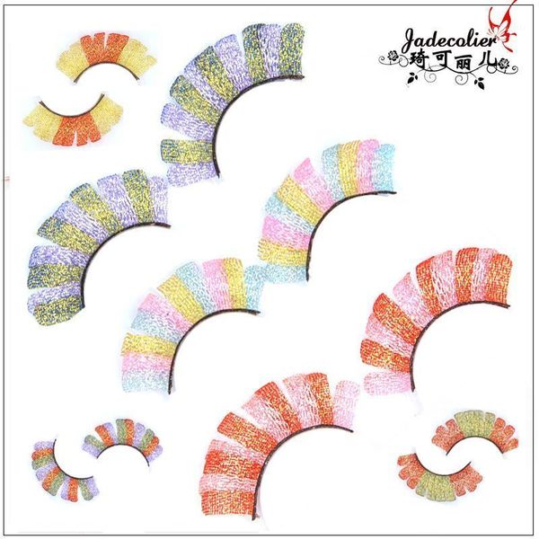 

pair colorful latin dance stage performance creative lace false eyelash exaggerated beauty makeup lashes tools1