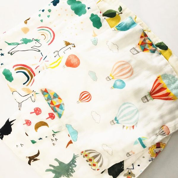 

kindergarten face towel wiping hands plain bamboo cotton 4-layer small square babies wipe faces hand towels 28*28cm yla643