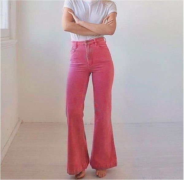 

women's pants & capris women corduroy autumn winter vintage fashion slim trousers casual elastic waist flare, Black;white