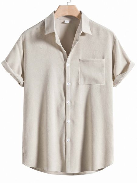 

romwe guys curved hem shirt h3x1#, White;black