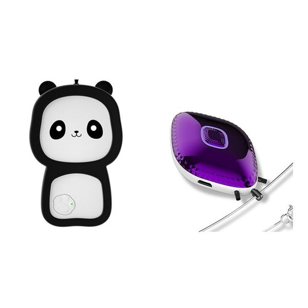 

air purifiers 2 pcs hanging neck purifier personal wearable mini portable negative ion purifier, black & purple