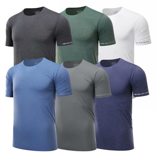 

men's sports t-shirts short sleeve dry gym fitness training running soccer golf breathable sportwear jerseys, Black;blue