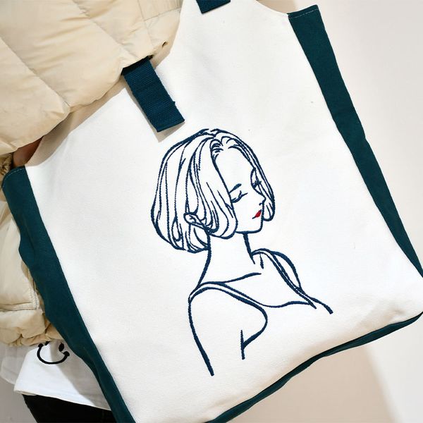 

a large number of spot canvas bags women's shoulder handbags casual wild simple art and fresh portable cotton bags, Black;red