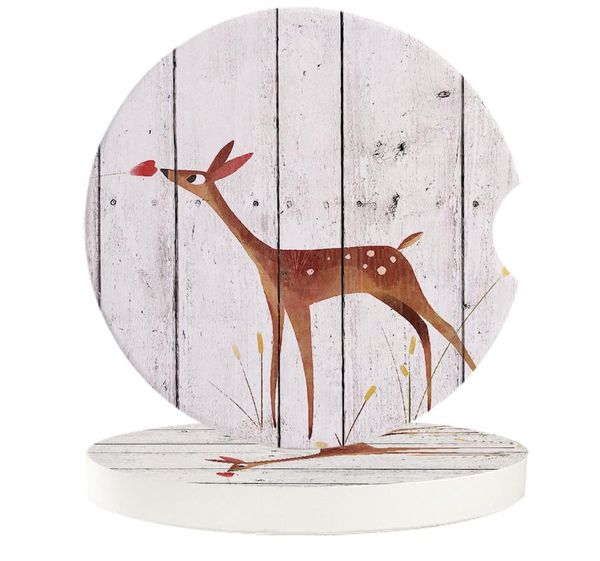 

table runner vintage wood cartoon deer car coasters set heat resistant placemats drink mat tea coffee cup pad waterproof creative decor