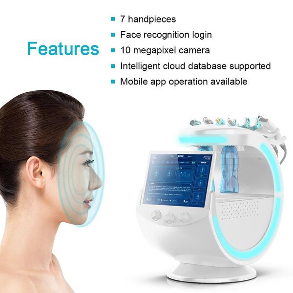 

2021 hydra facial aqua peel dermabrasion 7 in 1 magic mirror skin analyzer machine tester camera analysis ce approval, Black;white