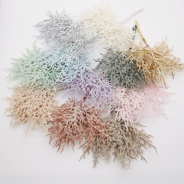 

decorative flowers & wreaths 10pcs multicolor dried christmas tree wedding base diy artificial plants for home decoration