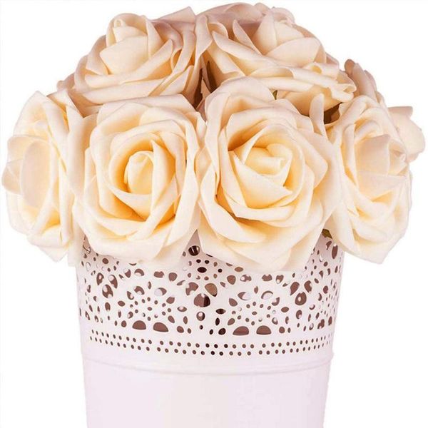 

decorative flowers & wreaths 25pcs artificial pe foam rose realistic fake roses with stem for wedding party office decor,cafe decoration