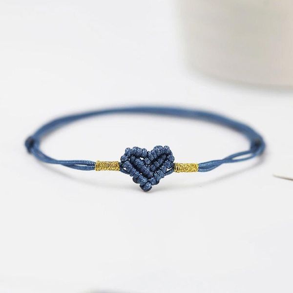 

charm bracelets charming love heart couple friend for men women red rope woven bracelet jewelry valentines christmas gift, Golden;silver