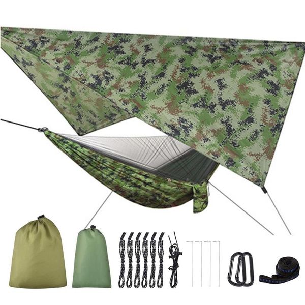 

camping mosquito net hammock tent with waterproof canopy awning netting set camp furniture