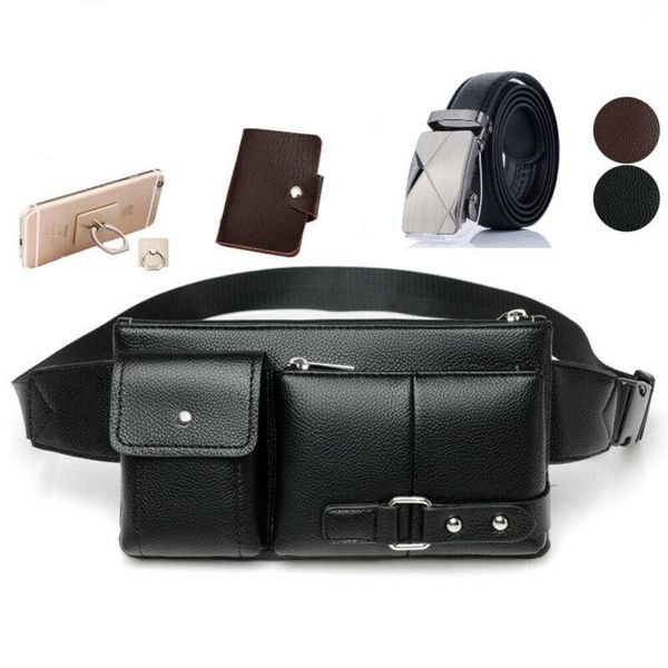 

men chest shoulder bag pu sling bags crossbody satchel backpack fashion casual portable solid waterproof mini waist