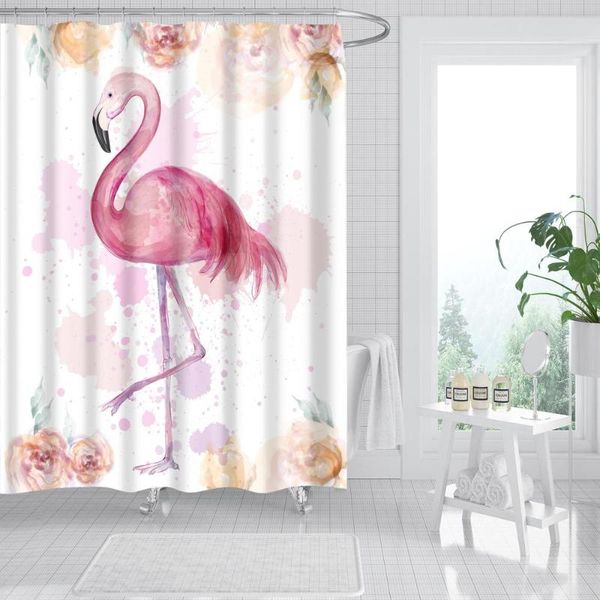 

animal shower curtain flamingo flower plant fashion bath accessories with 12 hooks waterproof polyester fabric bathroom decor curtains