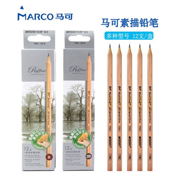 

log mark profsional drawing sketch pencil 7001 seri lead-mark b-4b, Black;red
