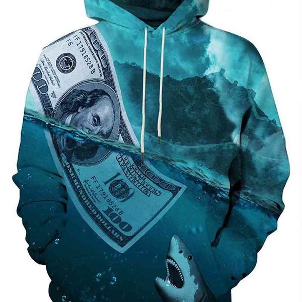

selling us dollar bill overseas men's and women's same 3d pattern printed drawstring hoodie sweatshirt large, Black