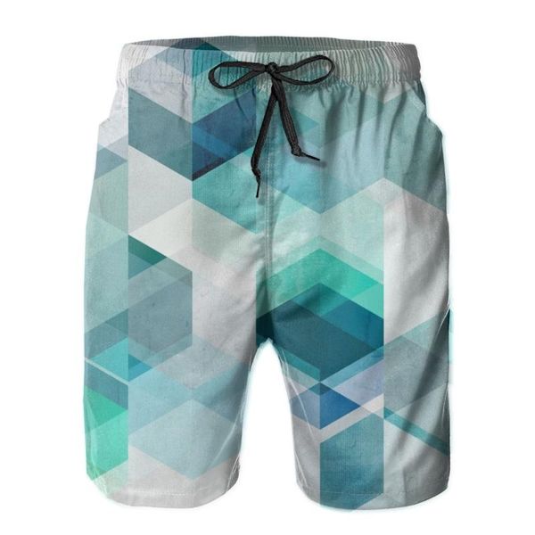 

men's shorts mens sweatpants graphic hexagon green surfing beach board swim trunks sport quick dry mesh casual funny for adult, White;black