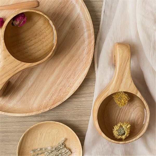 

rubber wood water cup japanese style wooden milk lanyard breakfast drinkware cups saucers kitchen dining bar 2021 &