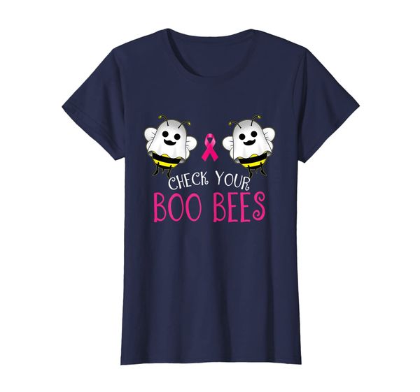 

womens breast cancer awareness funny check your boo bees women t-shirt, White;black