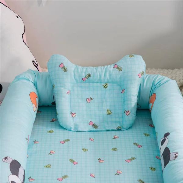 

bedding sets portable baby nest cotton cradle bed 85*50cm folding infant born play mat outdoor bionic travel crib with quilt