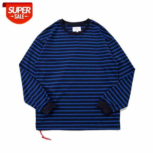 

forn3 long-sleeved t-shirt men's bottoming shirt japanese simple neutral style striped jacket #ra3y, White;black