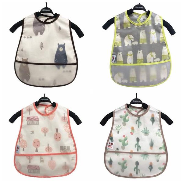 

bibs & burp cloths baby stuff adjustable waterproof lunch feeding cartoon infant boys girls kids apron