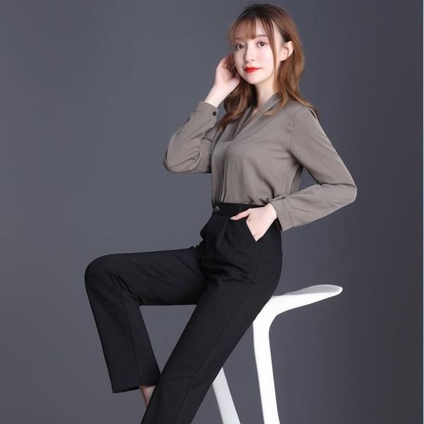 

women's pants & capris women plus size 100kg casual straight black high waist fashion trousers ol office lady -9xl dd2367, Black;white