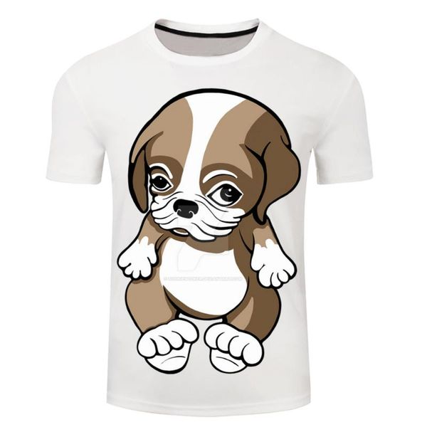 

men's t-shirts 2021 3d printed white dog fashion kids boy girl t shirt summer casual men women children cartoon t-shirt tees, White;black