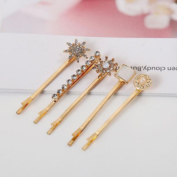 

hair clips 5pcs retro metal barrettes bobby pin for ladies and girls(assorted color)