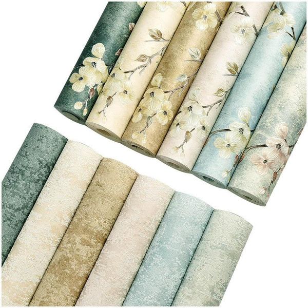 

pastoral wallpaper self adhesive embossed thicken non-woven wallpapere wall stickers living room bedroom tv decorations wallpapers