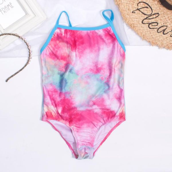 

one-piece suits 2022 gradient kids girls swimsuit rainbow print children swimwear cute multi style baby monokini bathing suit a307