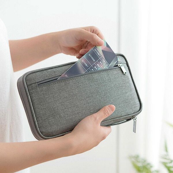 

duffel bags travel document passport case cationic multi-layer split clutch waterproof and dustproof portable card