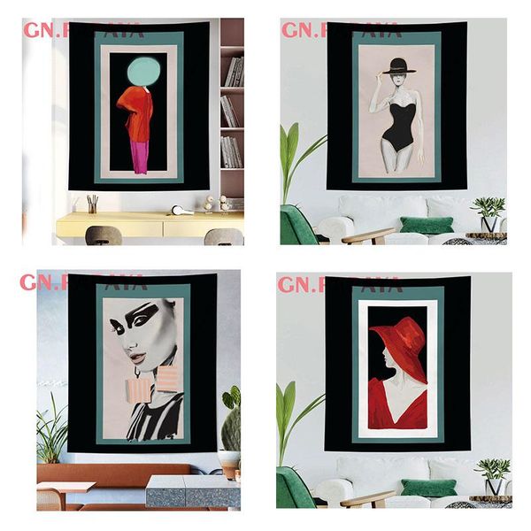 

tapestries nordic style art bohemian goblen fashion figure tapestry macrame polyester wall hanging home decor