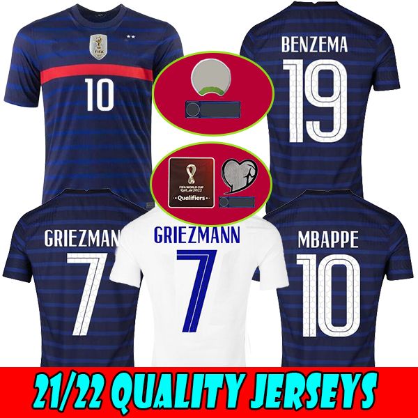 

maillots de football 2021 france benzema 20 21 soccer jersey thailand mbappe griezmann pogba maillot foot fekir pavard kit woman shirt homme, Black;yellow