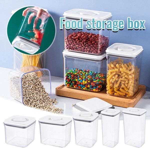 

storage bottles & jars food box grade plastic large capacity transparent sealed kitchen bottle banks tea