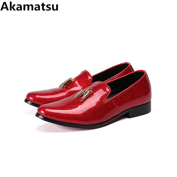 

dress shoes sapato masculino spring summer red wedding leather men tassel slip on causal loafers office formal flats size13, Black