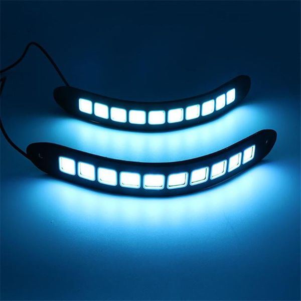 

emergency lights ice blue cob led drl universal waterproof 10 leds auto car dc 12v